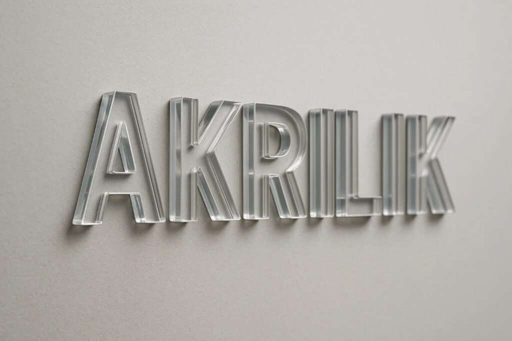 huruf timbul akrilik desain