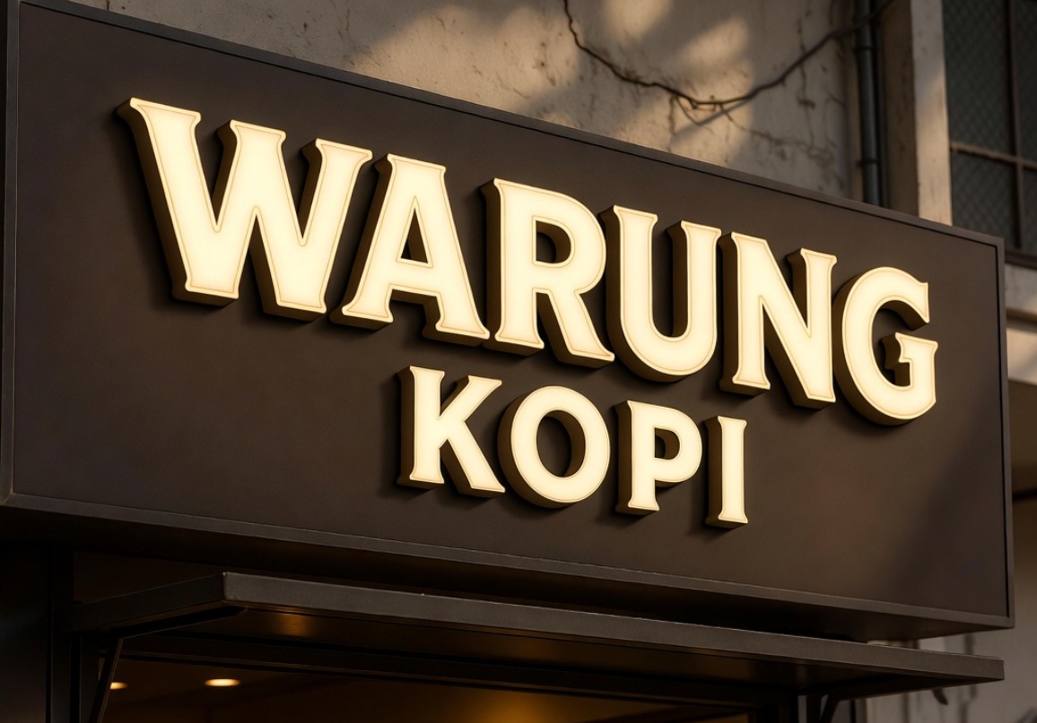huruf timbul warung kopi