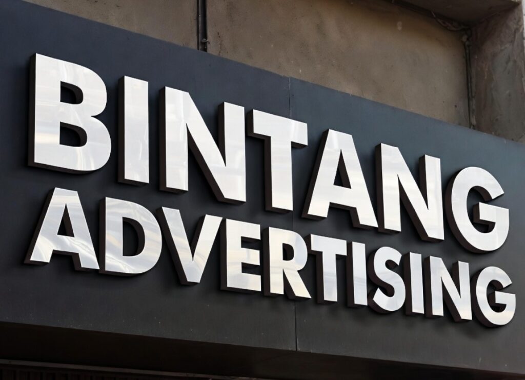 huruf timbul bintang advertising stainless