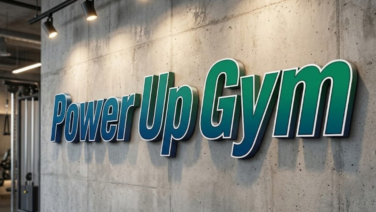huruf timbul gym dan sport center