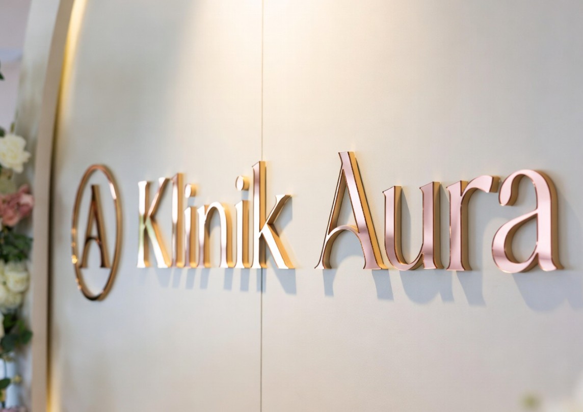 huruf timbul untuk klinik kecantikan